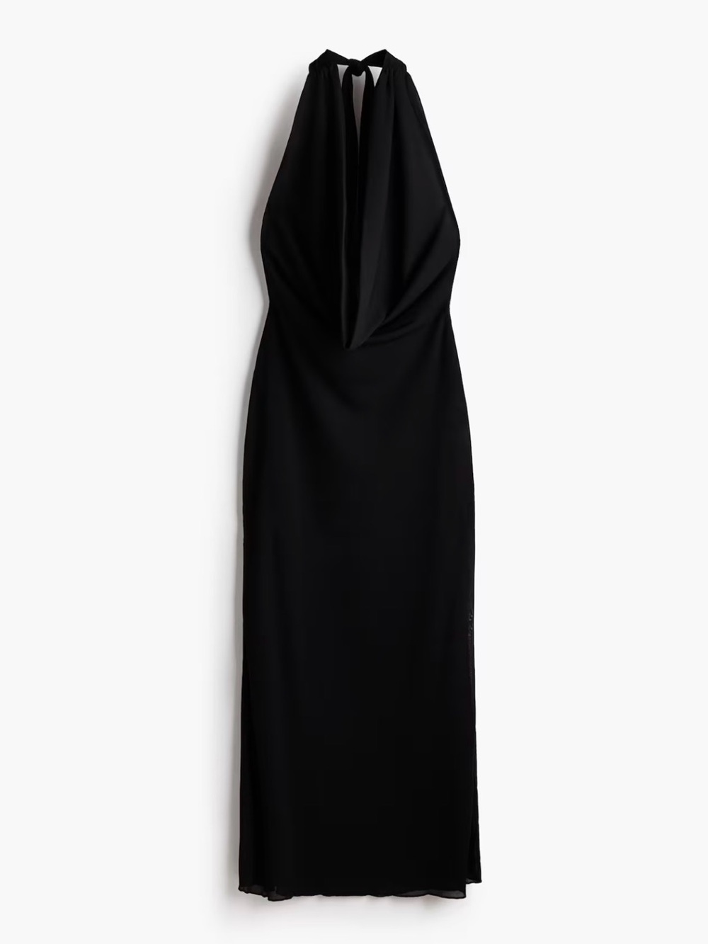H&M Black Backless Halter Maxi Dress